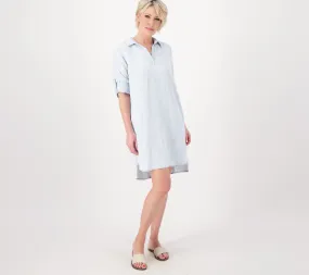 "As Is" Side Stitch Long Sleeve A-Line Shirt Dress