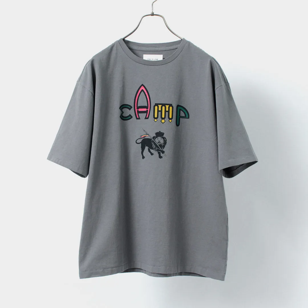 【50％OFF】CAL O LINE（キャルオーライン） キャンプ ロゴ Tシャツ / 半袖 / プリント / USAコットン / 綿 / メンズ / 日本製 / CL221-064 / CAMP T-SHIRTS【セール】