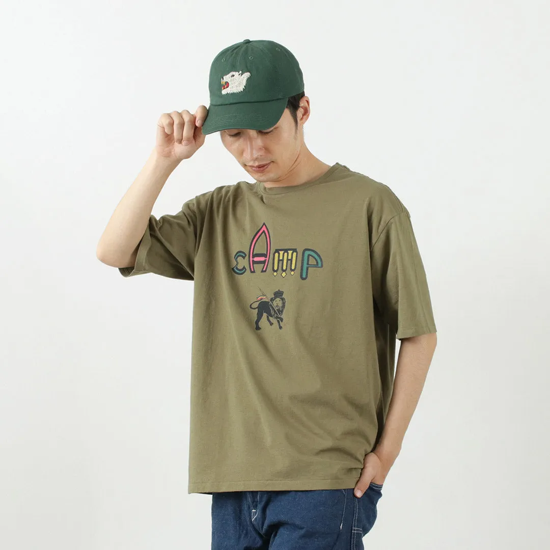 【50％OFF】CAL O LINE（キャルオーライン） キャンプ ロゴ Tシャツ / 半袖 / プリント / USAコットン / 綿 / メンズ / 日本製 / CL221-064 / CAMP T-SHIRTS【セール】