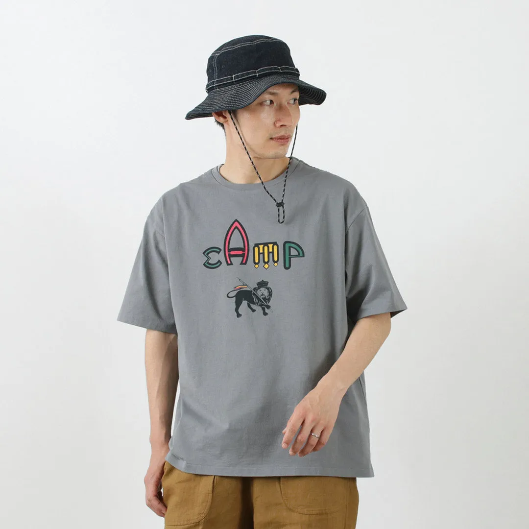 【50％OFF】CAL O LINE（キャルオーライン） キャンプ ロゴ Tシャツ / 半袖 / プリント / USAコットン / 綿 / メンズ / 日本製 / CL221-064 / CAMP T-SHIRTS【セール】