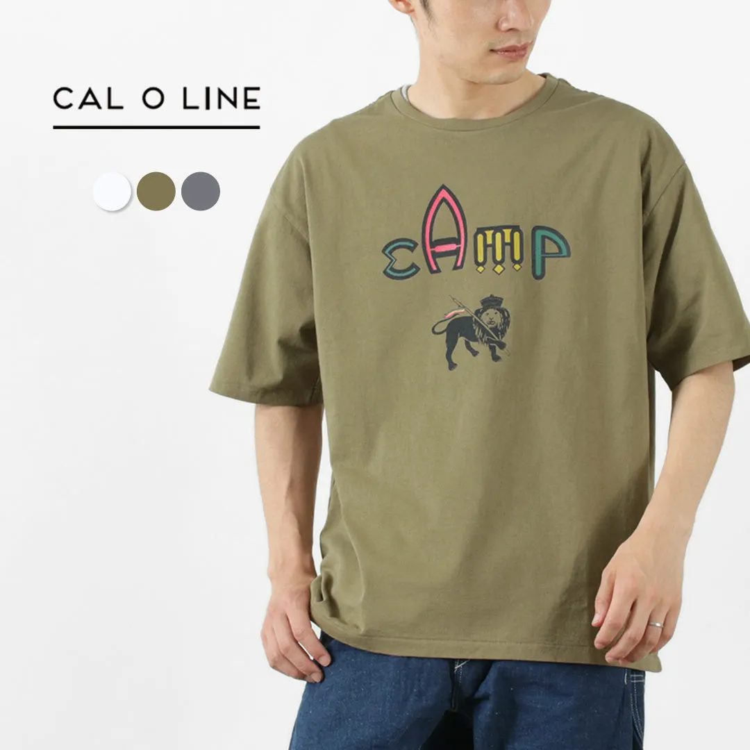 【50％OFF】CAL O LINE（キャルオーライン） キャンプ ロゴ Tシャツ / 半袖 / プリント / USAコットン / 綿 / メンズ / 日本製 / CL221-064 / CAMP T-SHIRTS【セール】