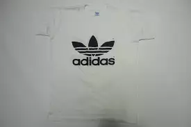 Adidas Vintage 80's Made In USA White Trefoil Logo Stained T-Shirt