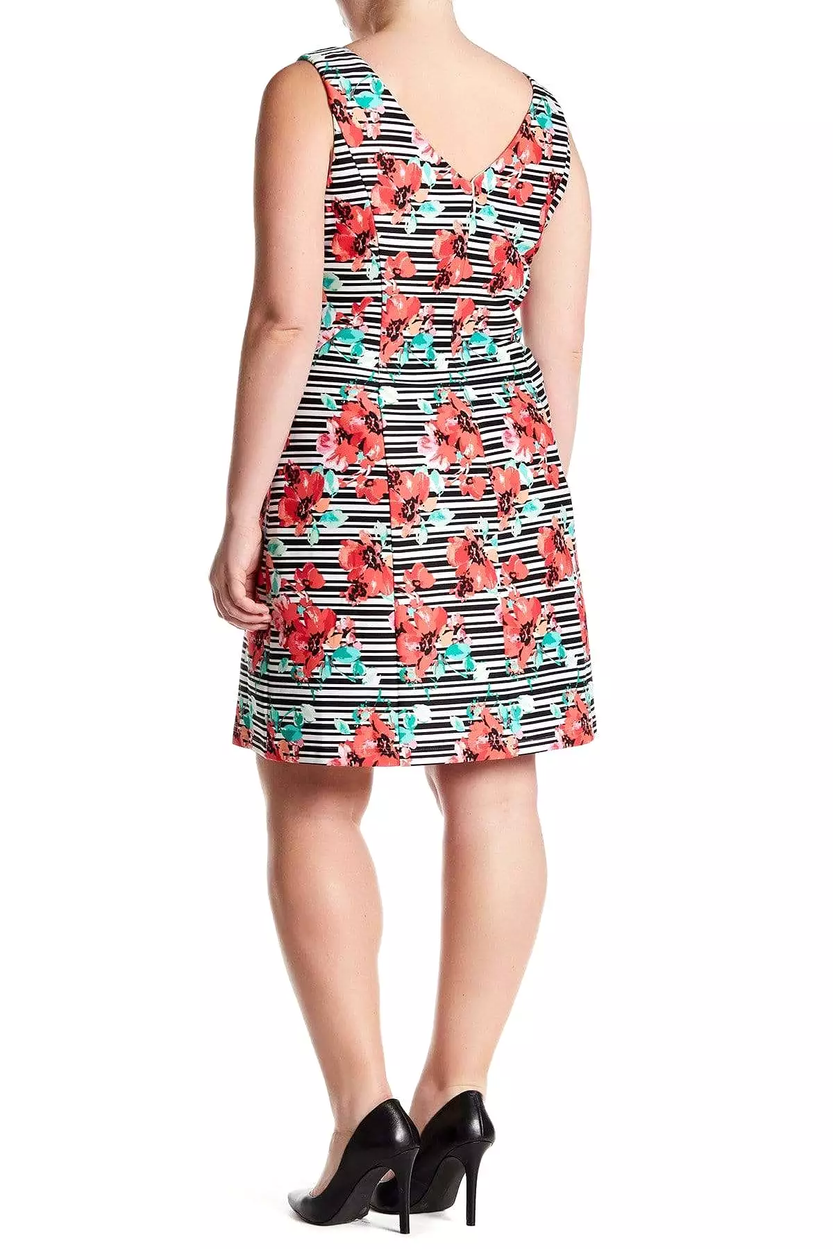 Adrianna Papell - AP1D100873 Floral Striped Sheath Cocktail Dress