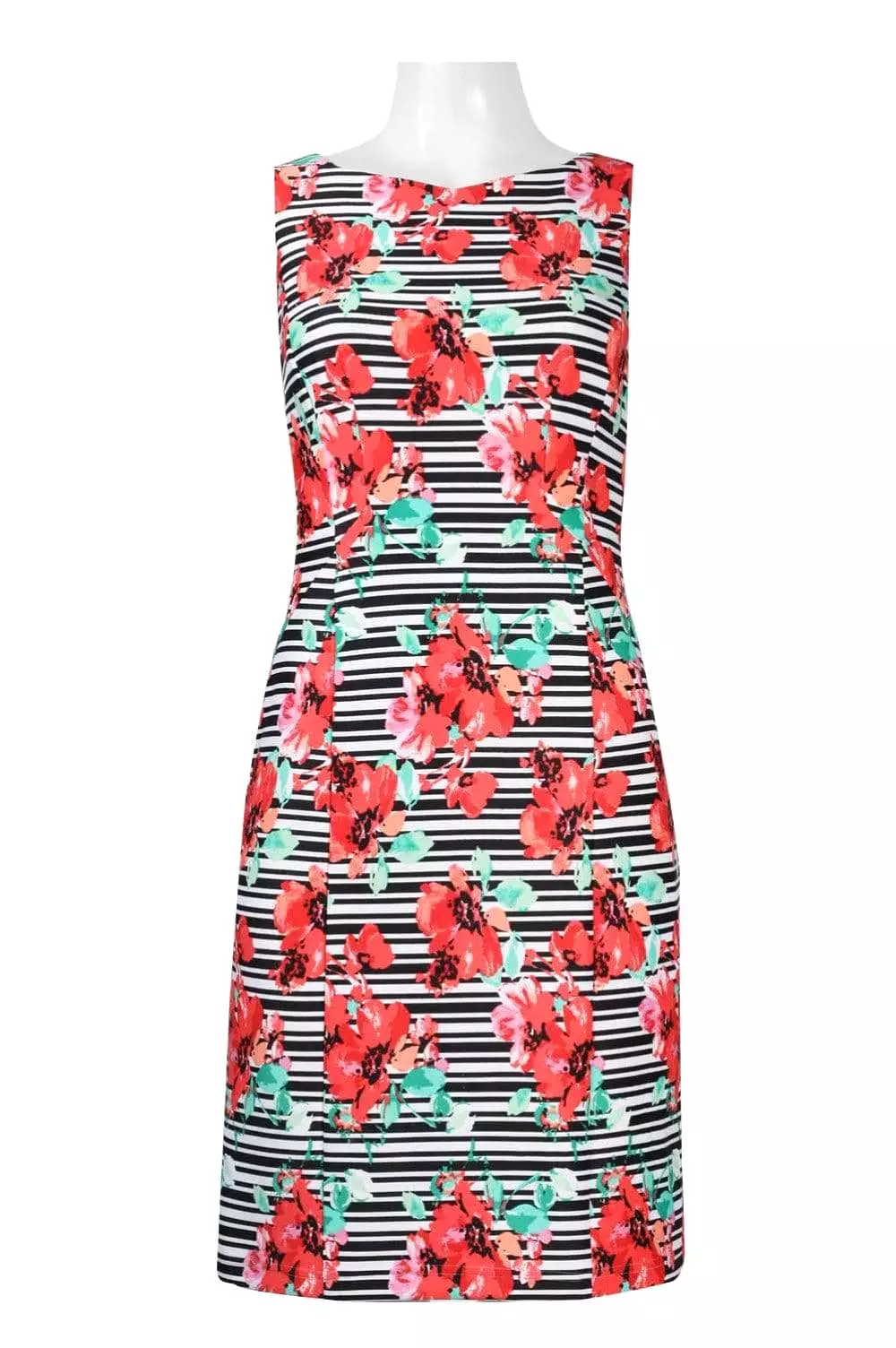 Adrianna Papell - AP1D100873 Floral Striped Sheath Cocktail Dress