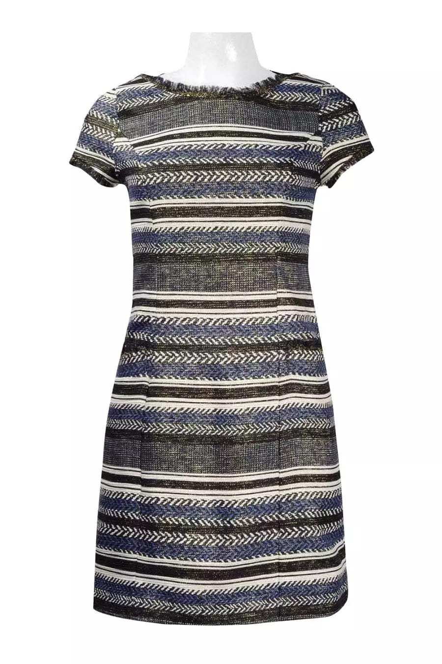 Adrianna Papell - AP1D101468 Stripe Patterned Sheath Dress With Cutout