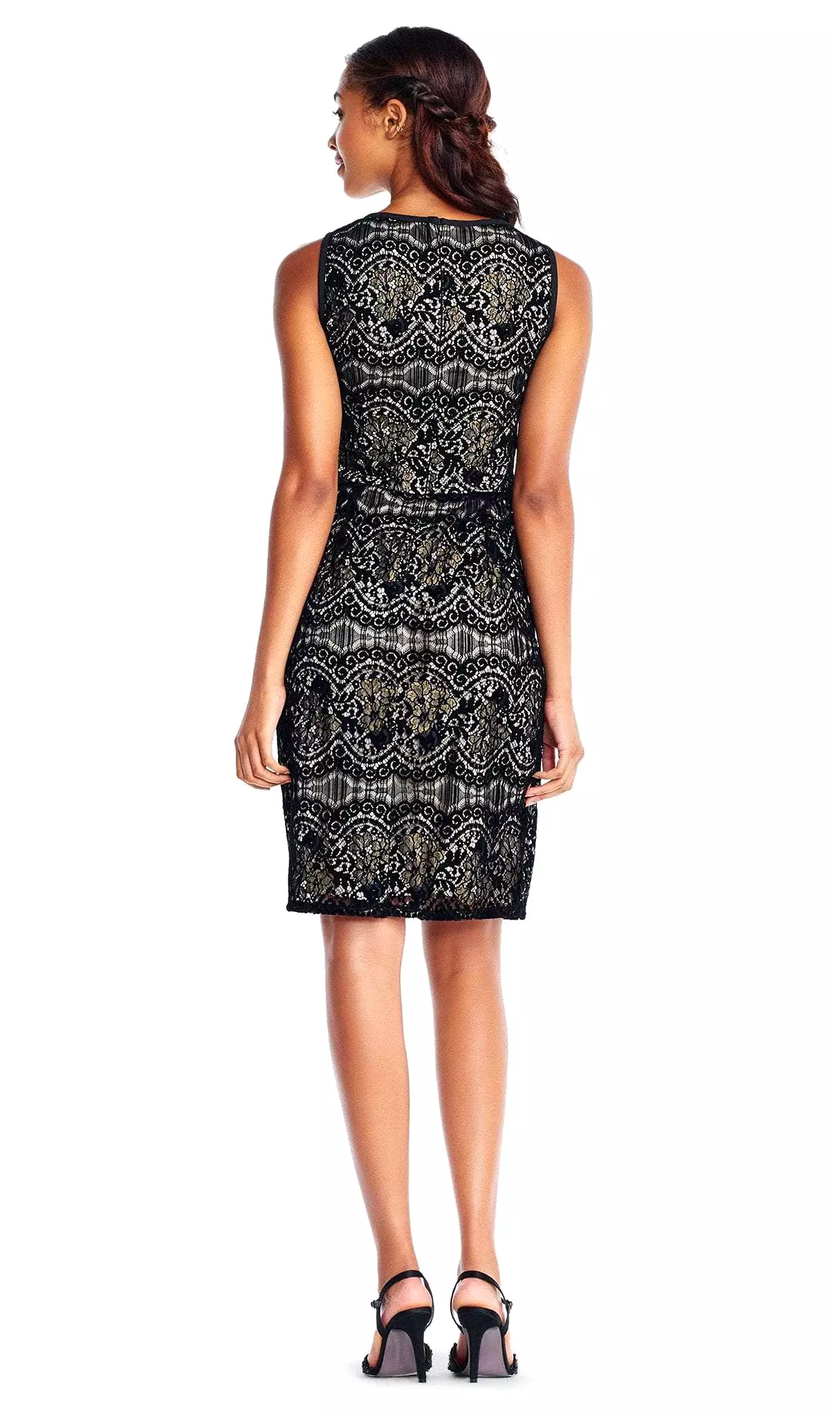 Adrianna Papell - AP1D101560 Sleeveless Velvet Lace Sheath Dress