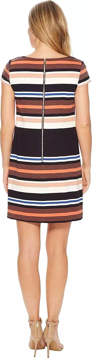 Adrianna Papell - AP1D102296 Striped Bateau A-Line Dress