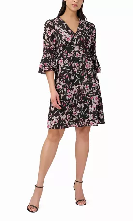 Adrianna Papell AP1D104622 - Bell Sleeve Floral Short Dress