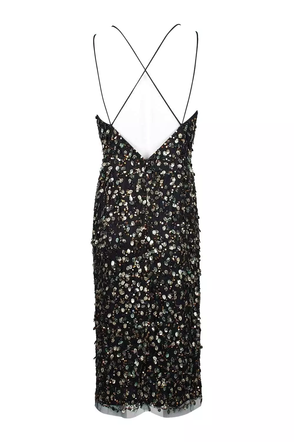 Adrianna Papell - AP1E205373 Embellished V-neck Fitted Dress