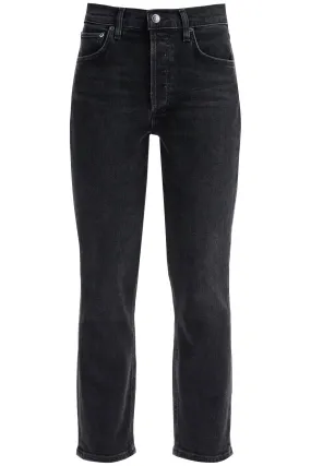 Agolde Cropped Riley Jeans By   Black