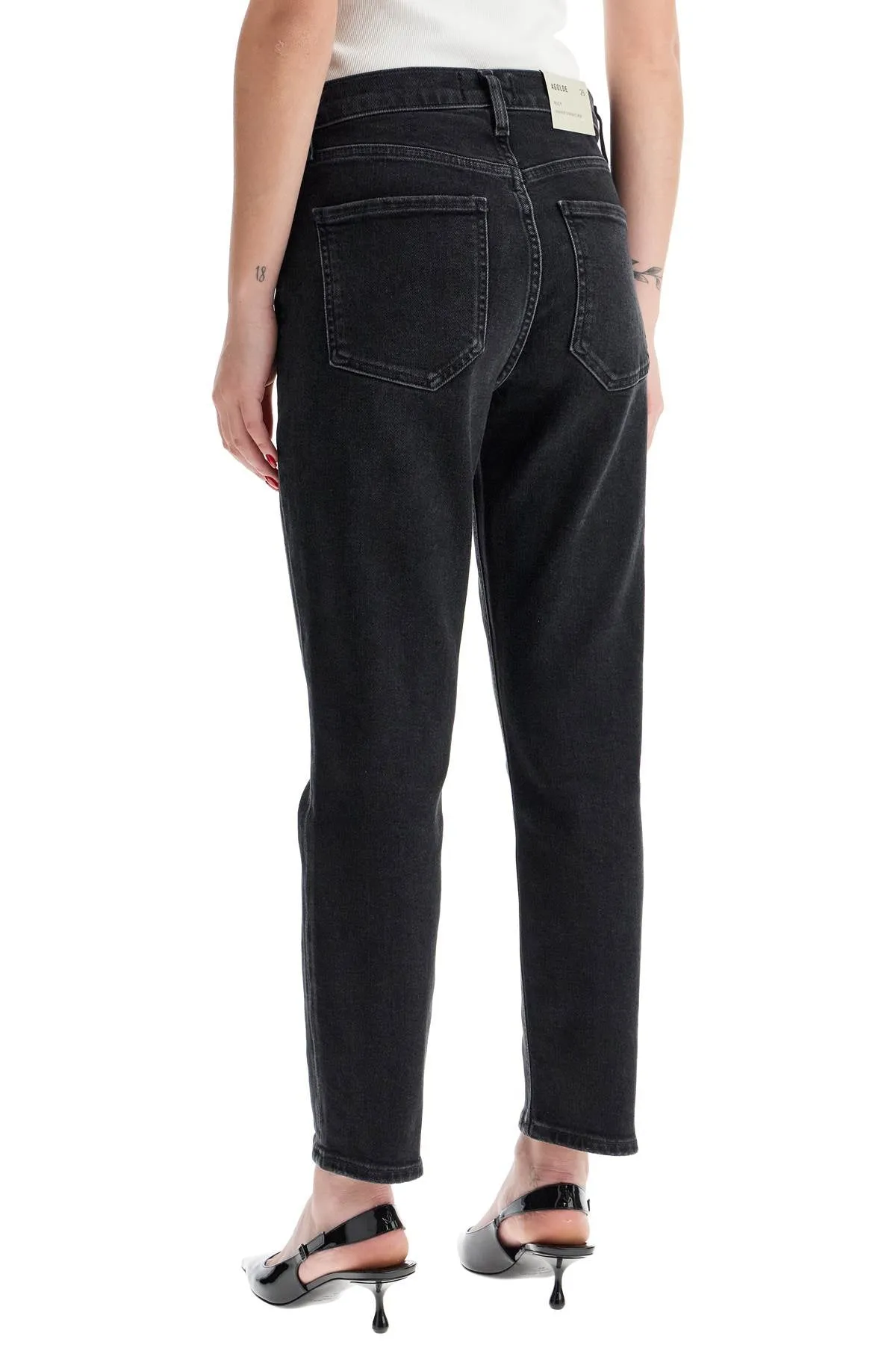 Agolde Cropped Riley Jeans By   Black