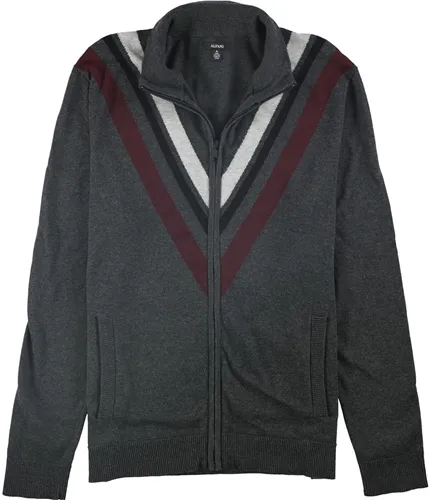 Alfani Mens Zip-Front Striped Cardigan Sweater