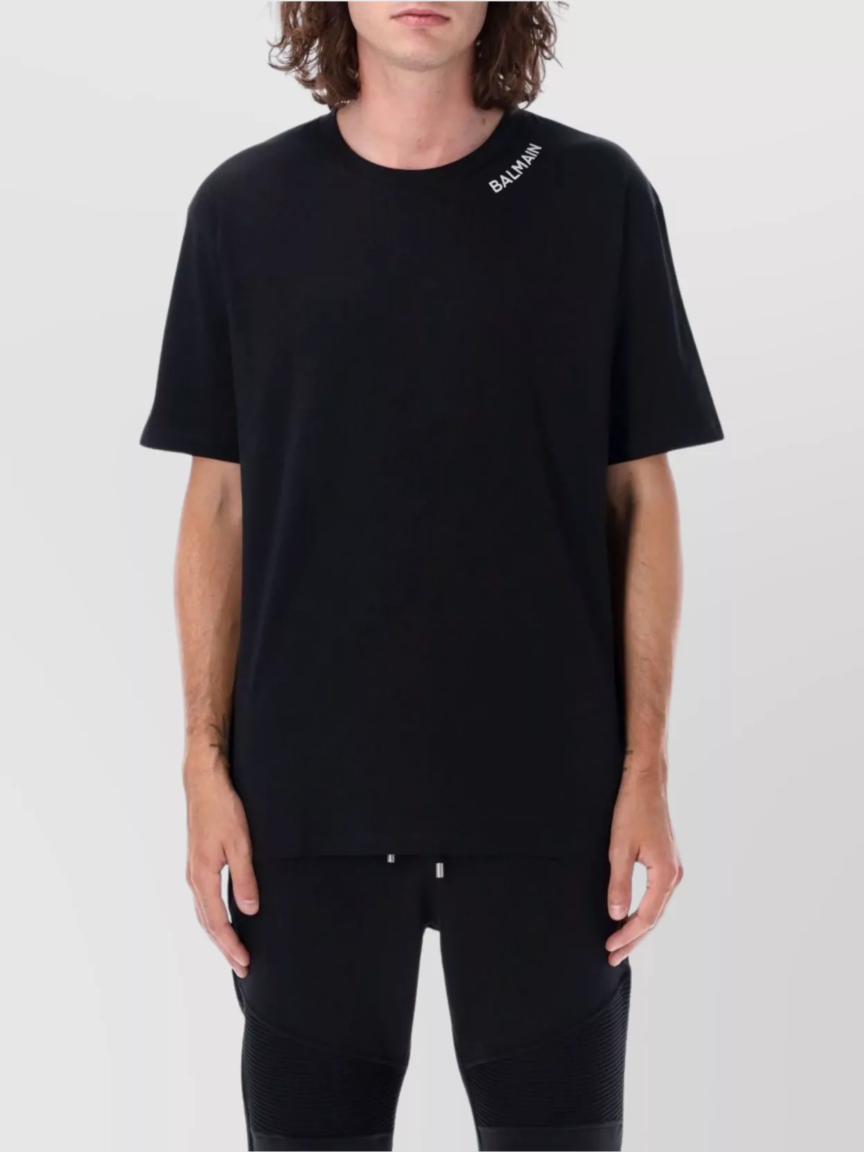 Balmain   Stitch collar crew neck t-shirt