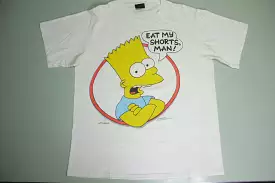 Bart Simpsons Eat My Shorts 1990 Vintage Changes Fox Single Stitch USA 90's T-Shirt