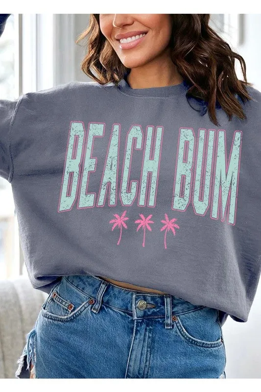 Beach Bum Oversized Graphic Fleece Sweatshirts