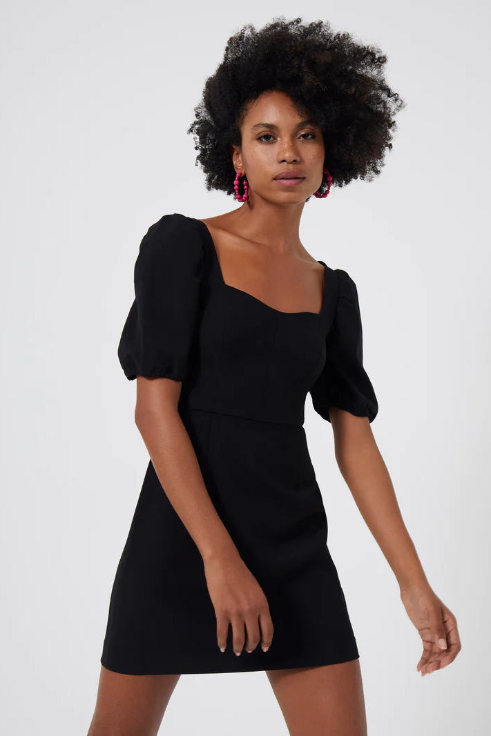 Black Puff Sleeve Berina Dress