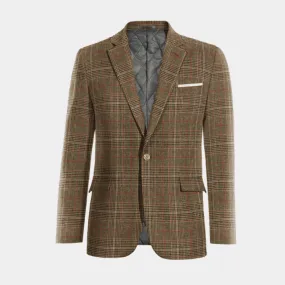  Blazer marrón de tweed príncipe de gales edición limitada de 1 botón