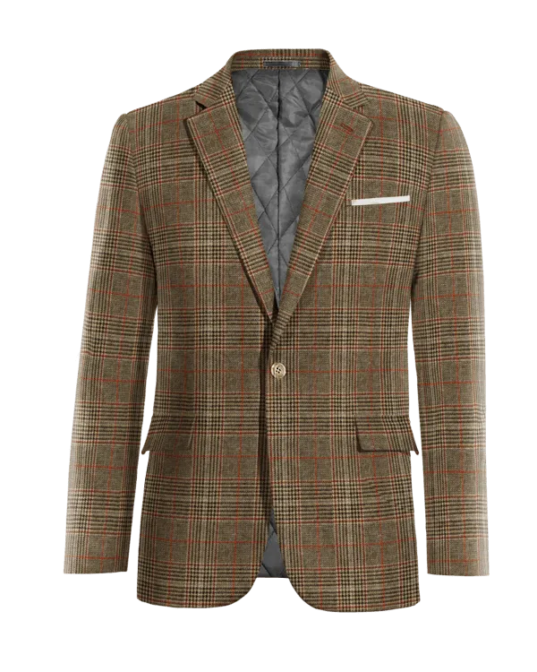  Blazer marrón de tweed príncipe de gales edición limitada de 1 botón