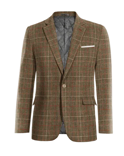  Blazer marrón de tweed príncipe de gales edición limitada de 1 botón