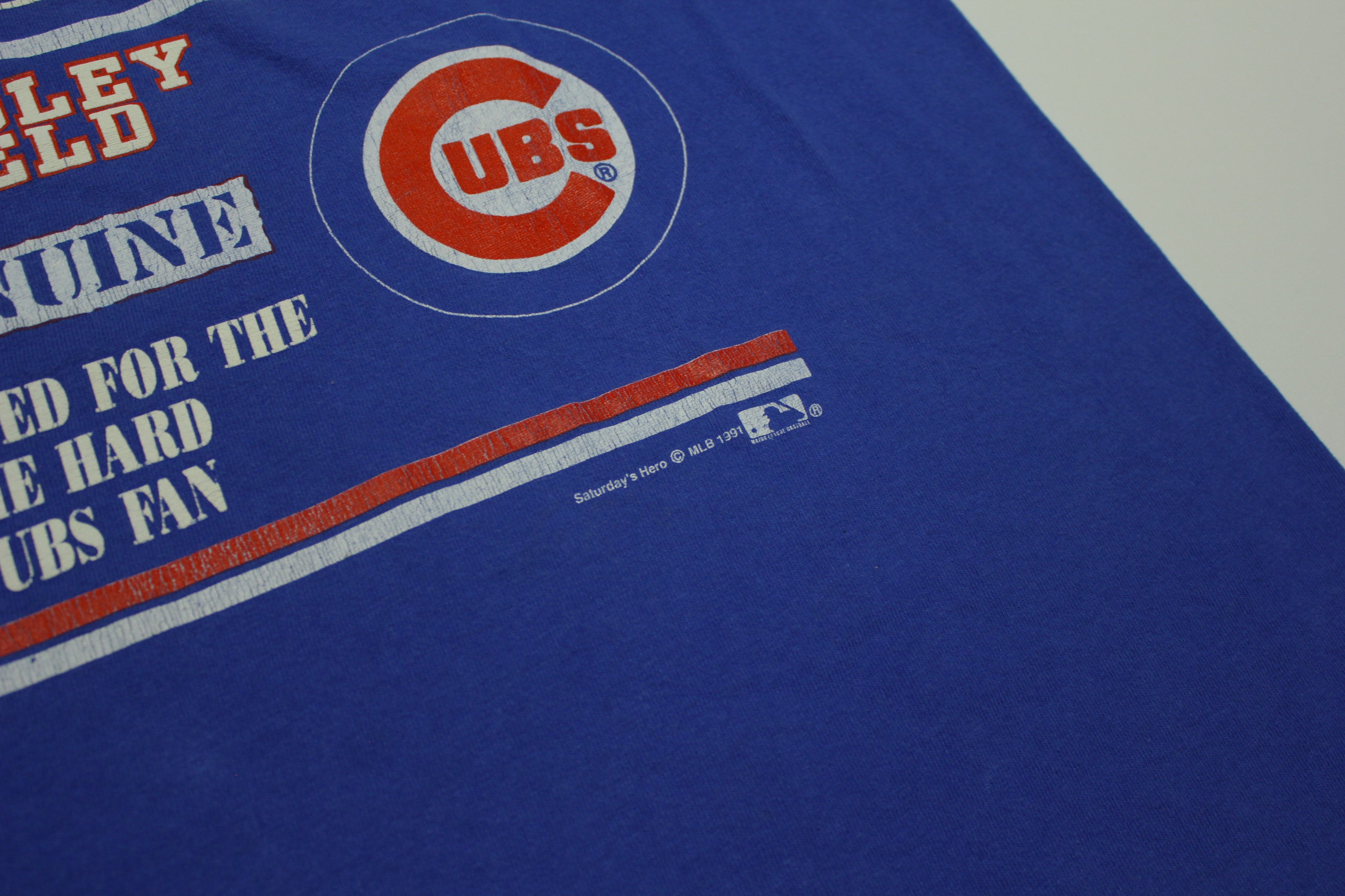 Chicago Cubs Wrigley Field 1991 Vintage 90s Die Hard Fan Single Stitch T-Shirt