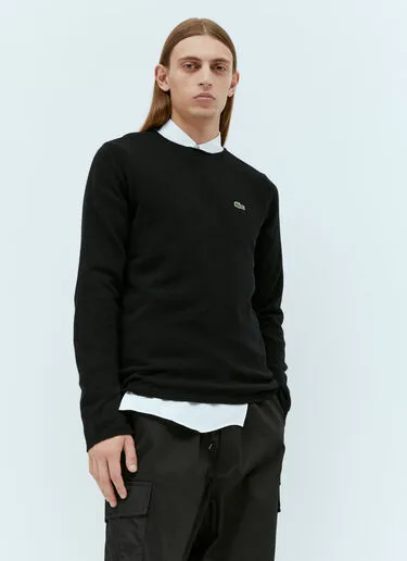 COMME des GARCONS  |Crew Neck Wool Street Style Long Sleeves Logo Designers