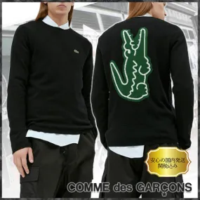 COMME des GARCONS  |Crew Neck Wool Street Style Long Sleeves Logo Designers