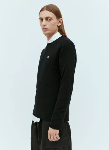 COMME des GARCONS  |Crew Neck Wool Street Style Long Sleeves Logo Designers