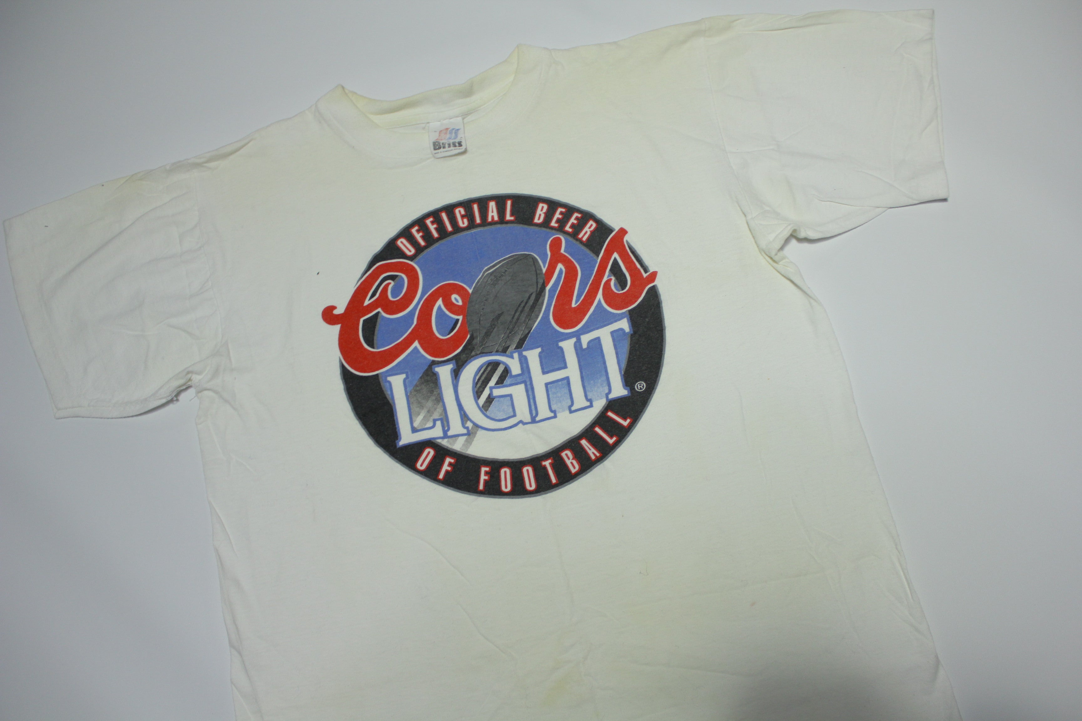 Coors Light Official Beer of Football Vintage 90's Single Stitch T-Shirt