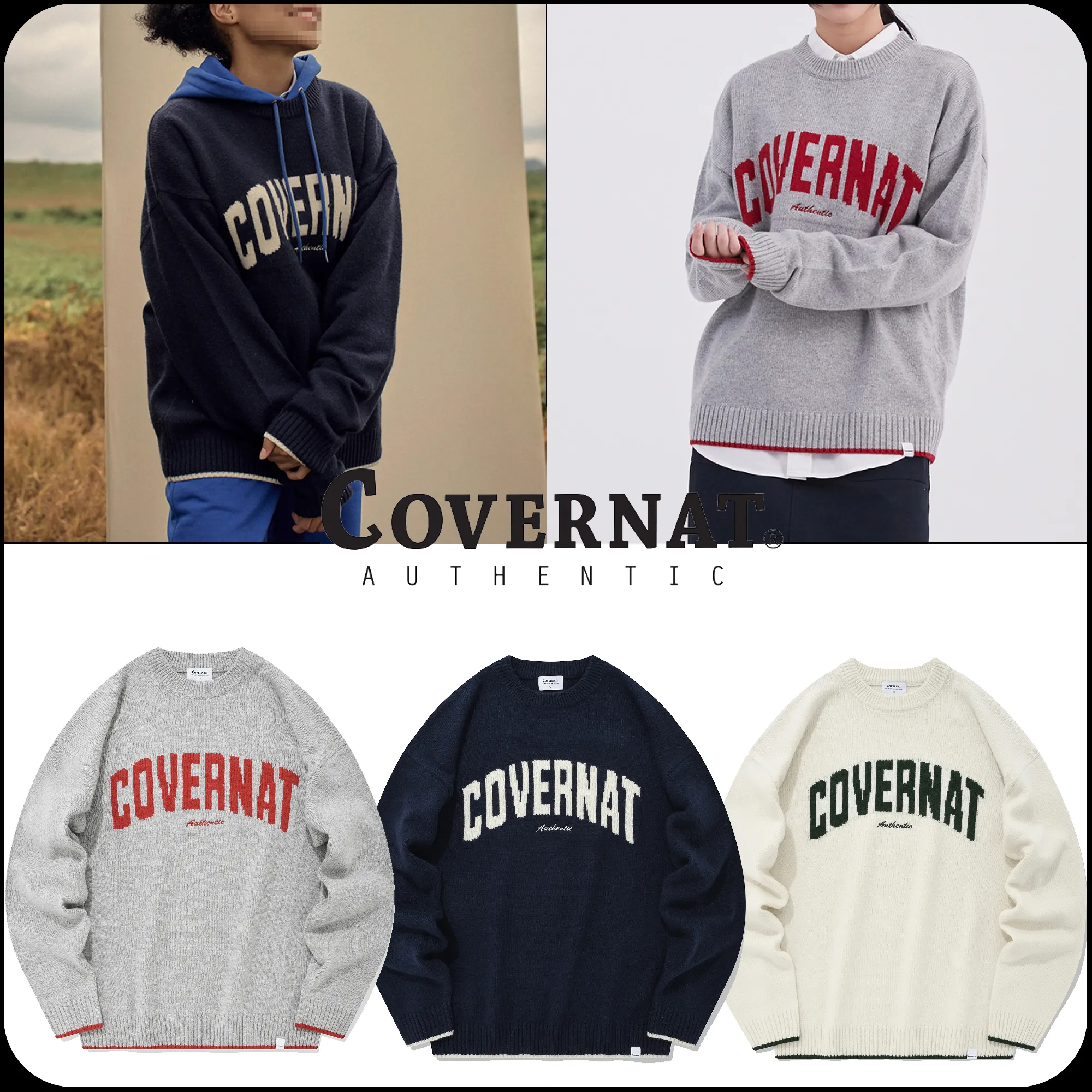 COVERNAT  |[COVERNAT]★arch logo crew neck knit