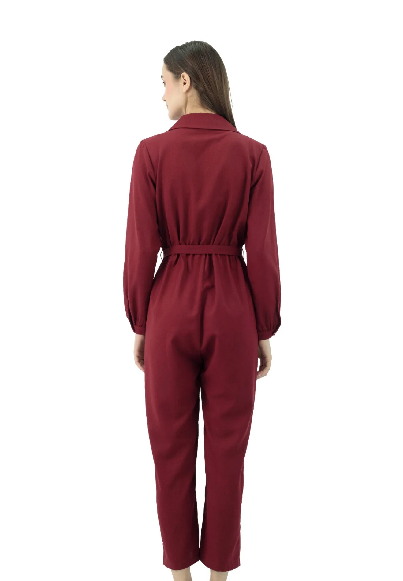 DAISY BY VOIR Buttoned Front Self Belted Jumpsuit