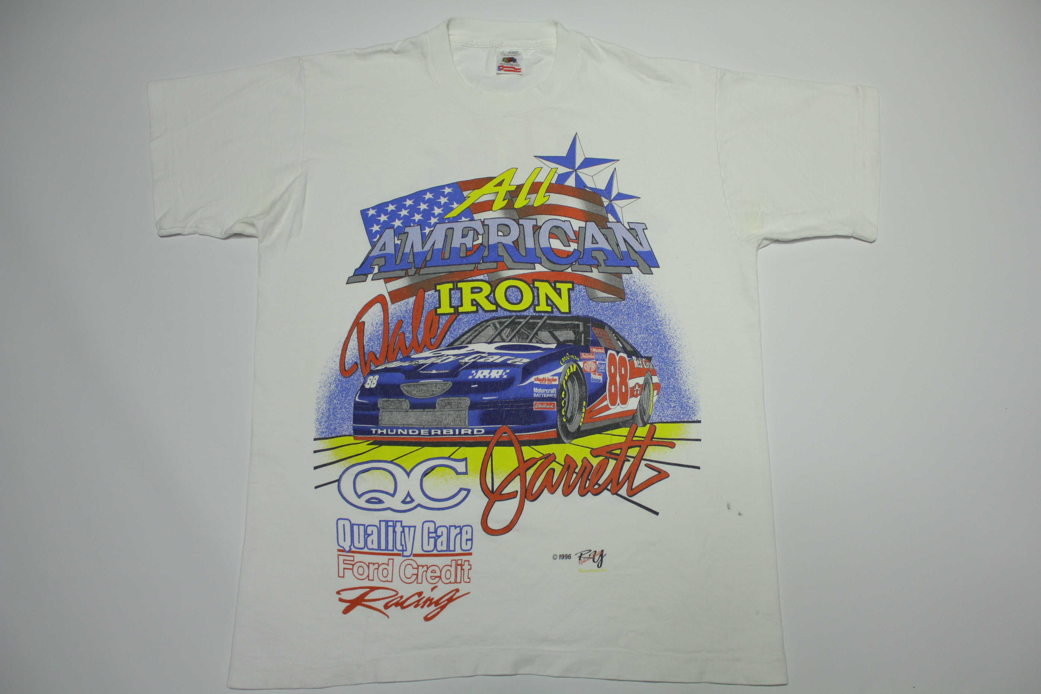 Dale Jarrett All American Iron Vintage 90's Nascar 88 QC Racing Single Stitch FOTL T-Shirt