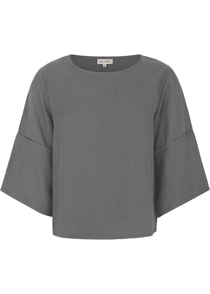 Esmé Studios Lica 2/4 Bluse - Charcoal Gray