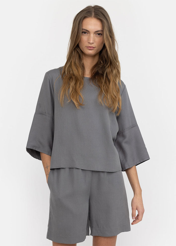 Esmé Studios Lica 2/4 Bluse - Charcoal Gray