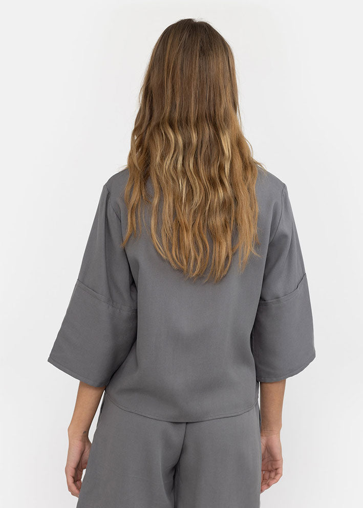 Esmé Studios Lica 2/4 Bluse - Charcoal Gray