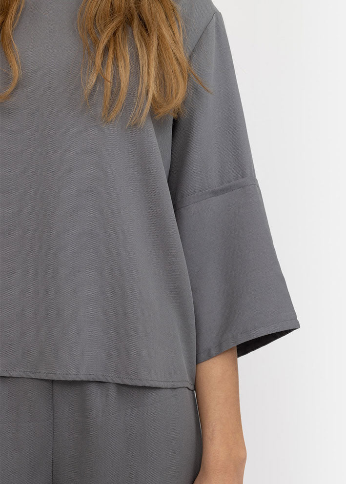 Esmé Studios Lica 2/4 Bluse - Charcoal Gray