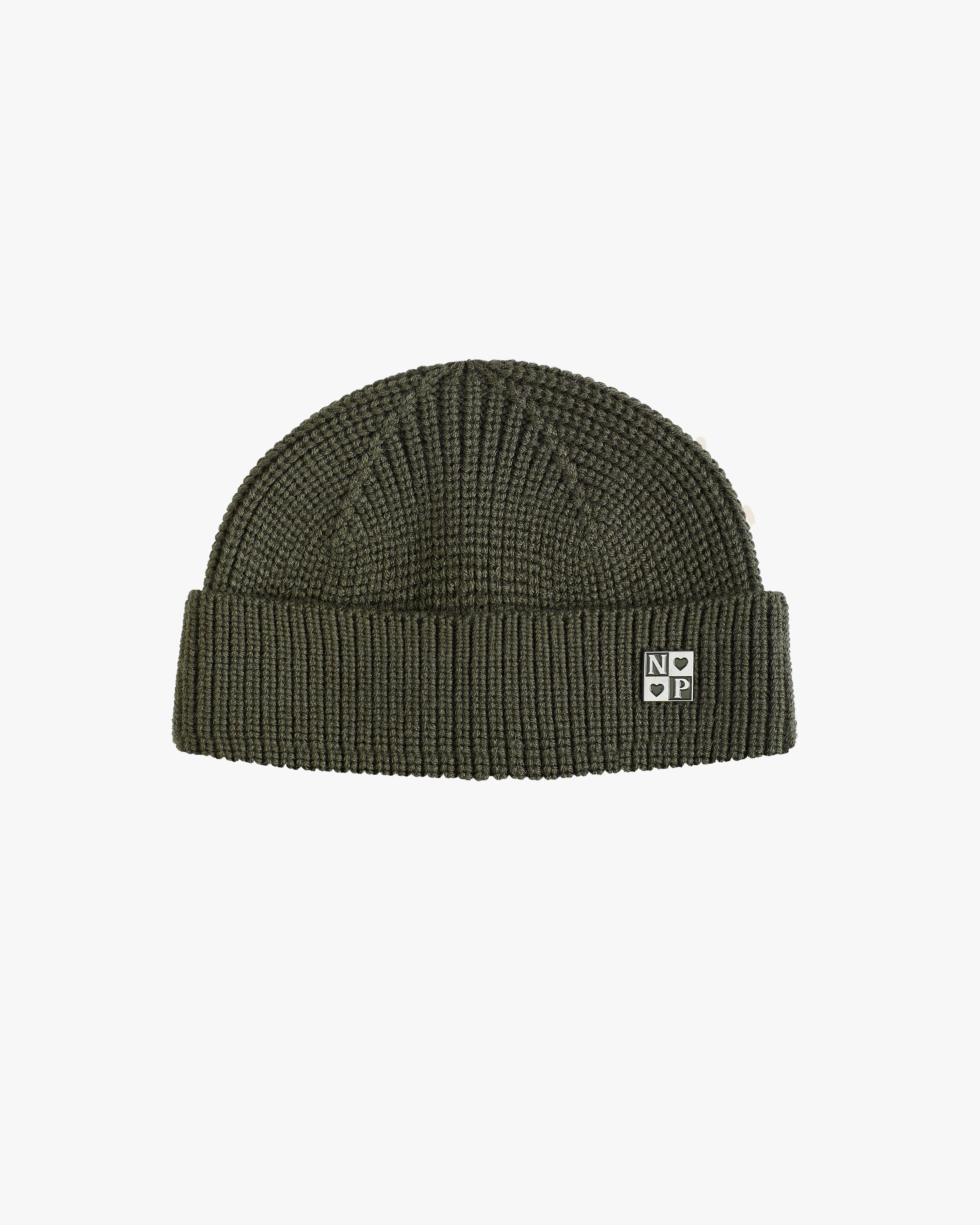 FISHERMAN BEANIE WITH PIN KHAKI