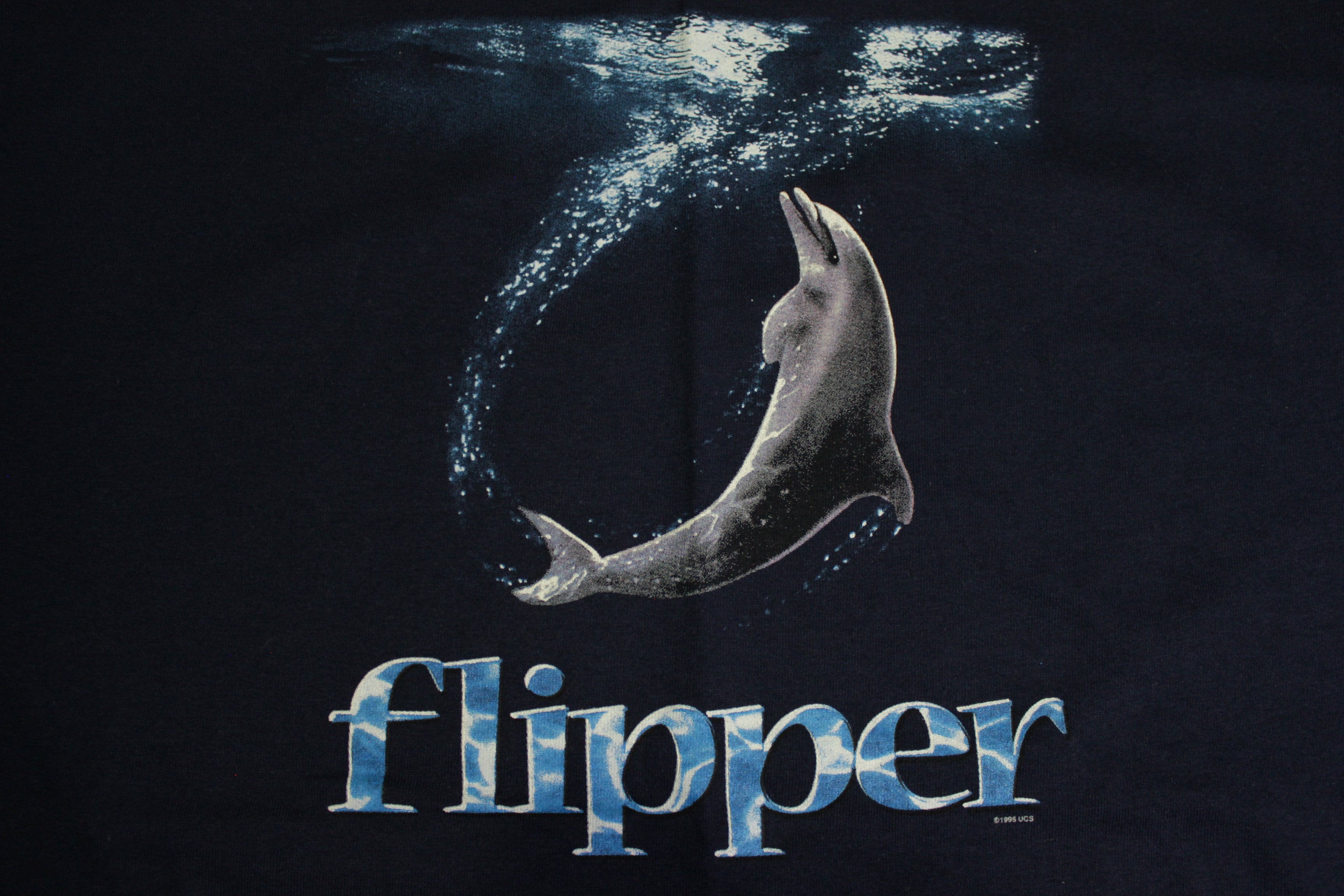 Flipper 1996 UCS Movie Promo 90's Murina USA Single Stitch Dolphin T-Shirt