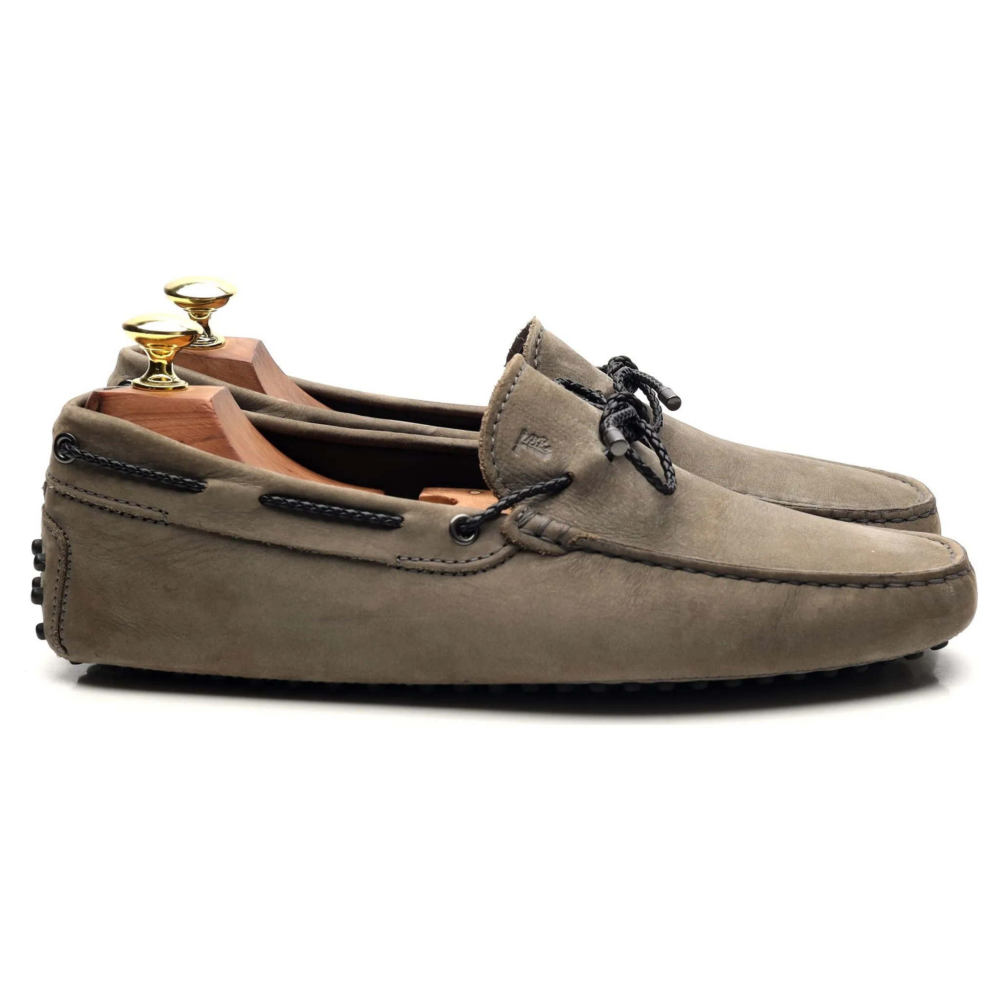 Grey Nubuck Leather Driving Loafers UK 7