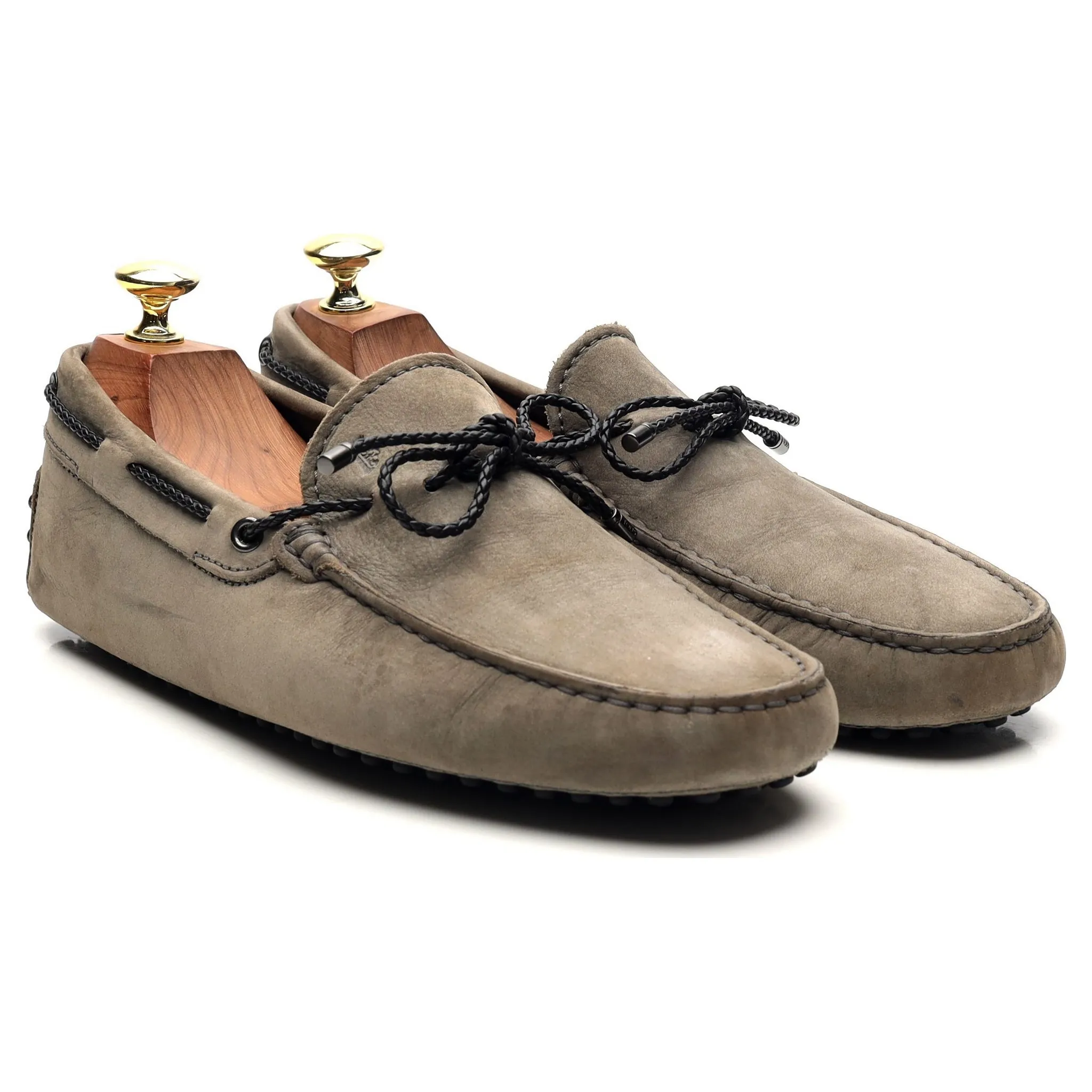 Grey Nubuck Leather Driving Loafers UK 7