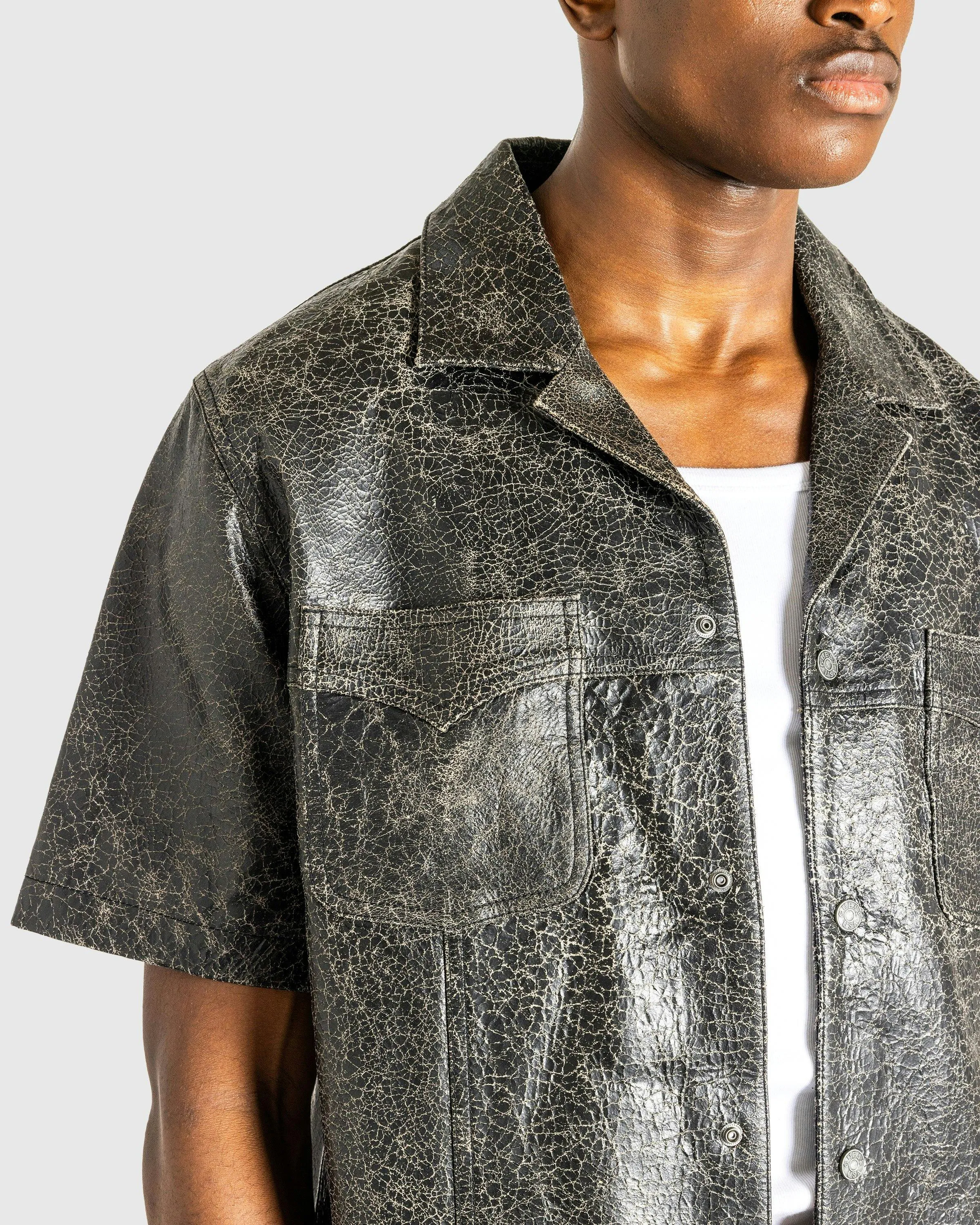 Guess USA – Crackle Leather Shirt Jet Black Multi | Highsnobiety Shop