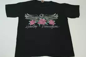 Harley Davidson Holoubek Made in USA Vintage 90's Eagle Roses Van Nuys California T-Shirt