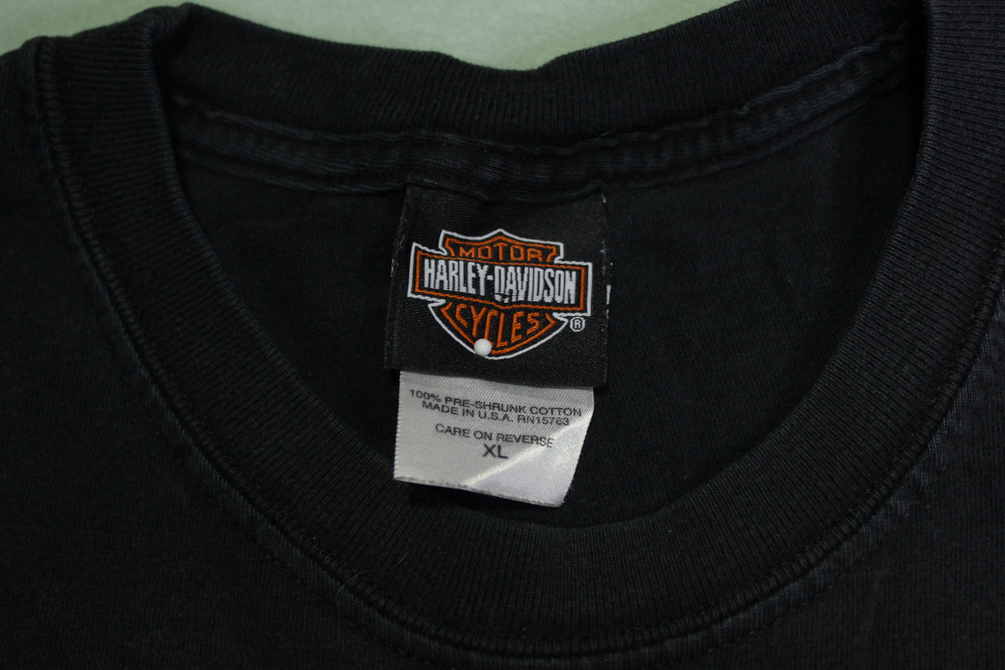 Harley Davidson Vintage 2006 Rough Riders Long Sleeve Made in USA Mandan T-Shirt