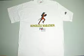 Honolulu Marathon Hawaii Japan Airlines JAL Vintage 90's Nike Grey Tag USA T-Shirt