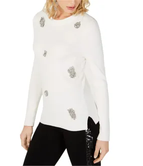 I-N-C Womens Brooch Embellished Pullover Sweater