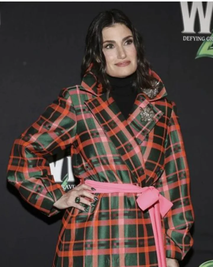 Idina Menzel Plaid Trench Coat - William Jacket