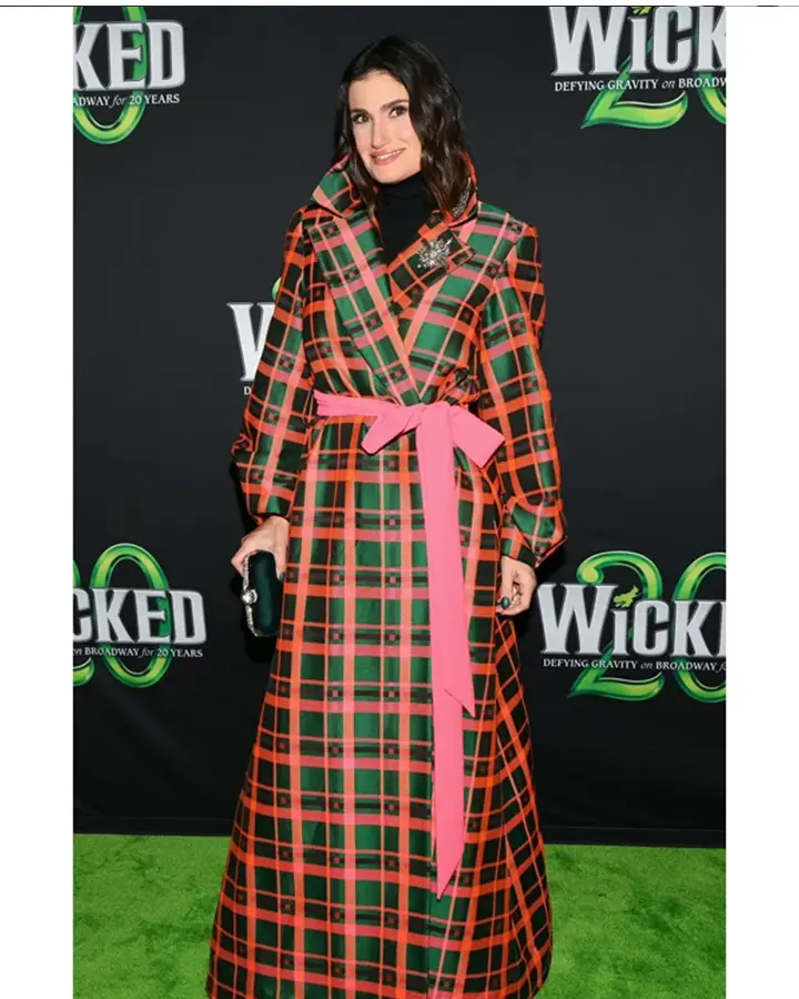 Idina Menzel Plaid Trench Coat - William Jacket