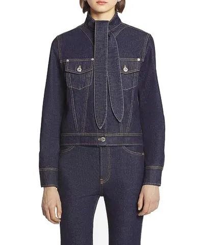 Lanvin Ascot Collar Jacket In Denim