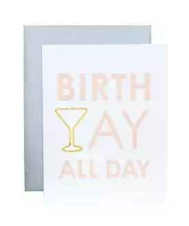 Letterpress Paperclip Card - Birth Yay All Day