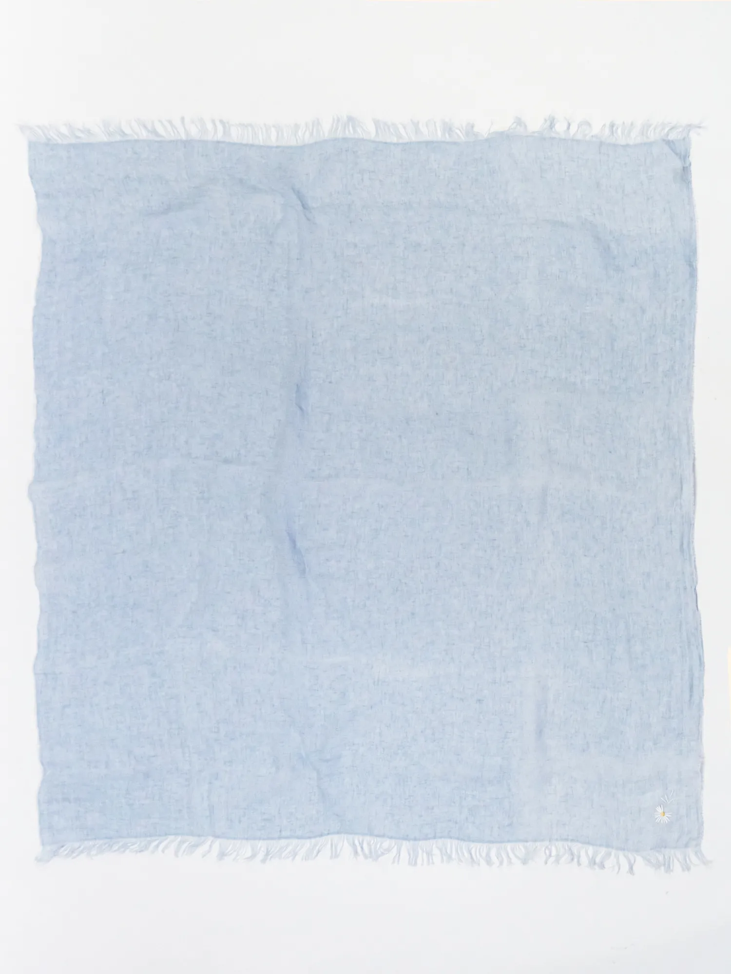 Linen Square Scarf Light Blue 