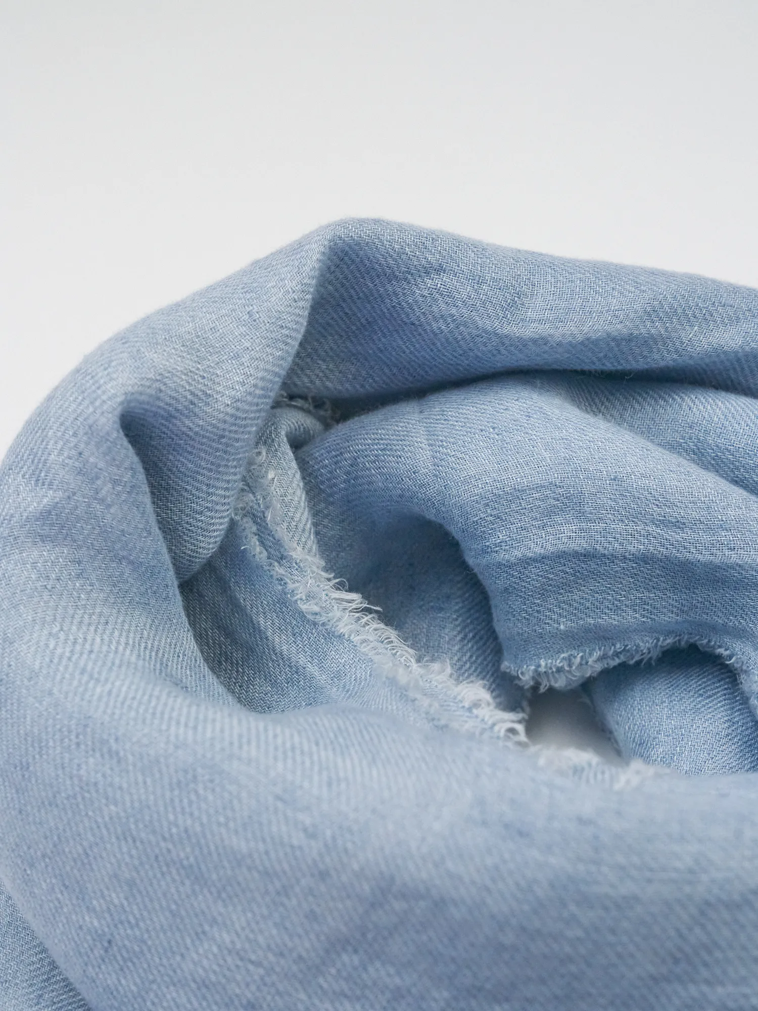 Linen Square Scarf Light Blue 